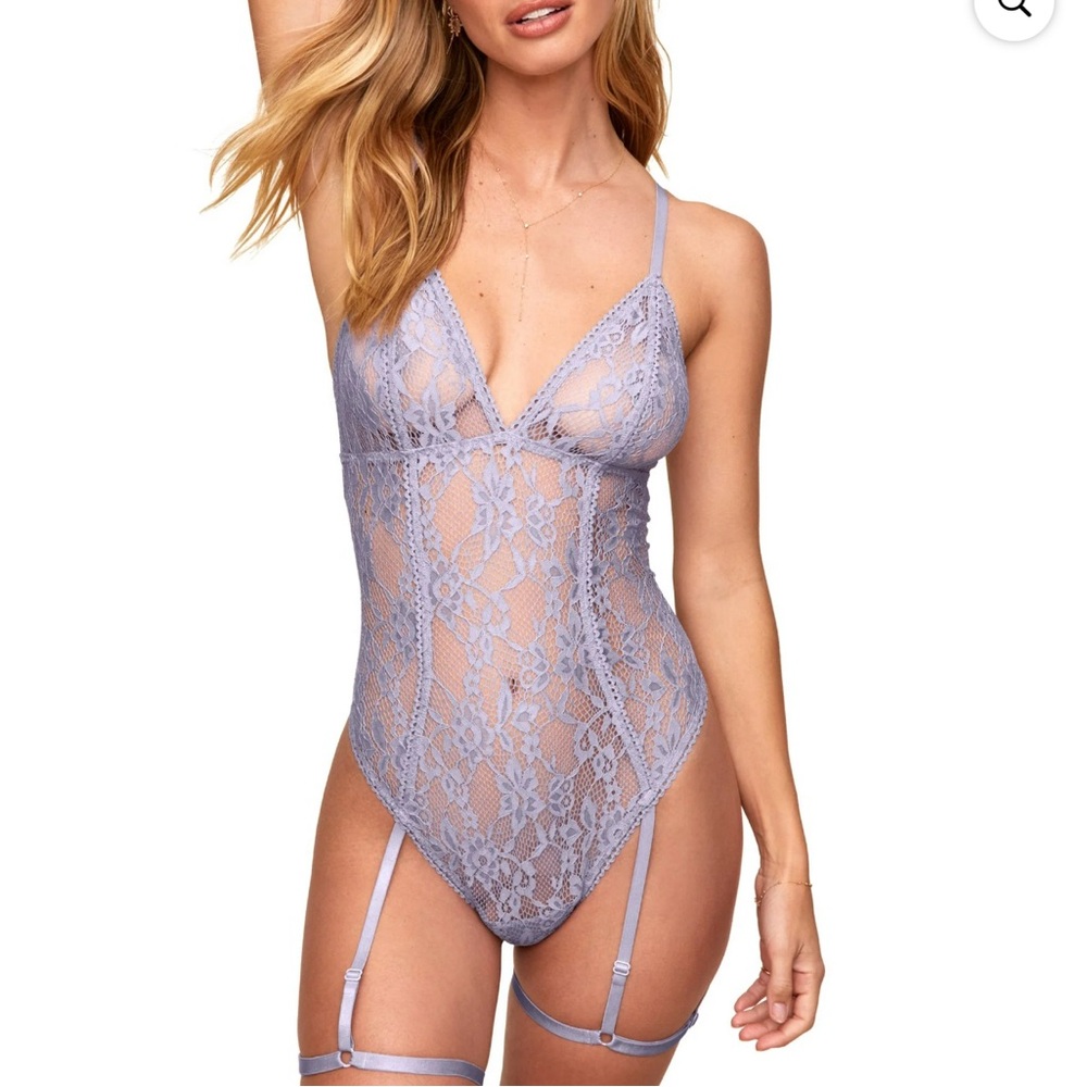 Adore Me Clarisse Unlined Bodysuit Wisteria Size XS NWT Lingerie Lace
